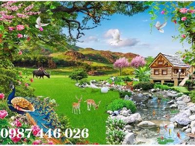 Gạch tranh phong cảnh, tranh ốp tường 3d đẹp HP9823 8