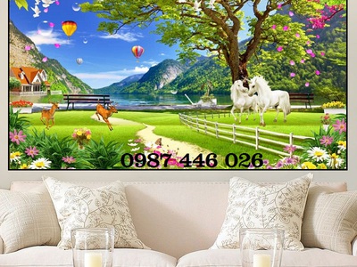 Gạch tranh phong cảnh, tranh ốp tường 3d đẹp HP9823 0