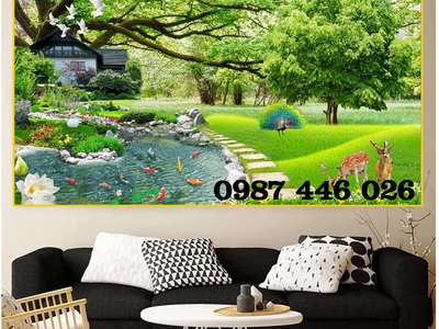 Gạch tranh phong cảnh, tranh ốp tường 3d đẹp HP9823 4