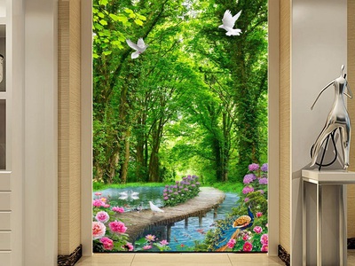 Gạch tranh phong cảnh, tranh ốp tường 3d đẹp HP9823 9