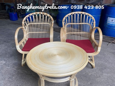 Bộ bàn ghế mây uống trà 2