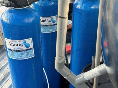 Bộ cột lọc đầu nguồn cột tổng hợp - Cột phèn - cột vôi 1