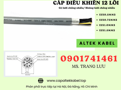 Cáp điều khiển 12x0.5/12x0.75/12x1.0/12x1.5 Altek Kabel 1