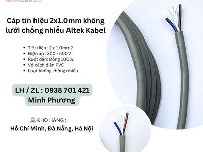 Cáp tín hiệu 2x1.0mm không lưới chống nhiễu Altek Kabel Đà Nẵng, Hà Nội, Bình Định 1
