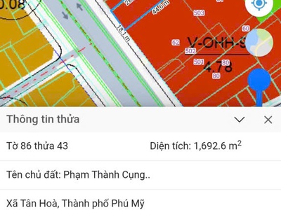 Chủ cần bán lô đất mt ql 51. cách ngã tư hội bài 60m. 0