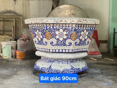 Chậu hoa chậu cảnh chậu hoa dán miễng , ghép sành sứ chậu to 6