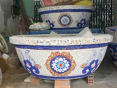 Cơ sở chậu hoa Thế Sơn - chậu hoa dán sành sứ - chậu khảm sành - cẩn miễng 18