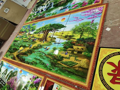 Tranh gạch men làng quê HP57822 3
