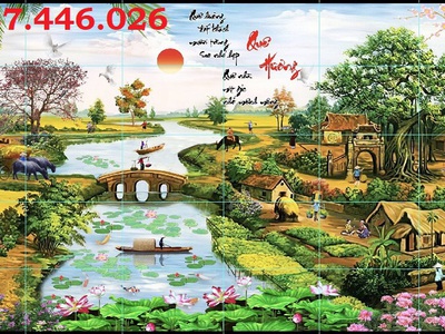 Tranh gạch men làng quê HP57822 4