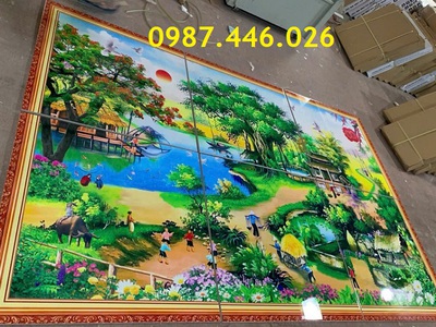 Tranh gạch men làng quê HP57822 6