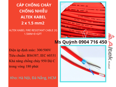 Cáp tín hiệu chống cháy 2x1.5 Fr Altek Kabel HCM, Hà Nội, Đà Nẵng 2