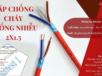 Cáp Chống Cháy Chống Nhiễu 2x1.5   Altek Kabel Đà Nẵng, Hà Nội, Hồ Chí Minh 1