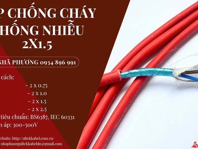 Cáp Chống Cháy Chống Nhiễu 2x1.5   Altek Kabel Đà Nẵng, Hà Nội, Hồ Chí Minh 2