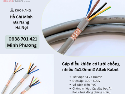 Cáp điều khiển có lưới chống nhiễu 4x1.0mm2 Altek Kabel Hà Nội, Đà Nẵng, Huế 0