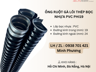 Ống ruột gà lõi thép bọc nhựa PVC Phi19 Đà Nẵng, Hà Nội, Quảng Nam 2