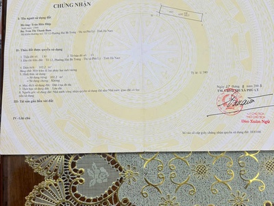 Bán đất mặt đường lê công thanh tp phủ lý, hà nam cũ 0