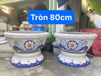 Cơ sở chậu hoa Thế Sơn - chậu hoa dán sành sứ - chậu khảm sành - cẩn miễng 17