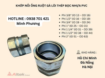 Phụ kiện ống ruột gà lõi thép bọc nhựa PVC Đà Nẵng, Hà Nội, Quảng Bình 5