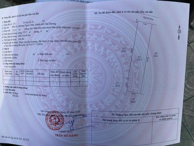 Bán đất ngõ phố Nguyễn Hữu Cầu, ph Ngọc Châu, TP HD, 125.5m2, mt 5.04m, đườg oto 3