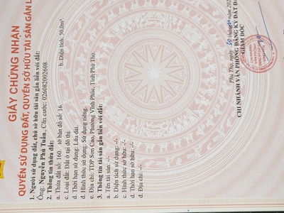 Bán đất trung tâm thành phố Vĩnh yên, Vĩnh Phúc. DT 50m2 giá chỉ 2.43 tỷ 1