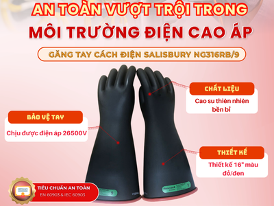 Găng tay cách điện Salisbury NG316RB/9 0