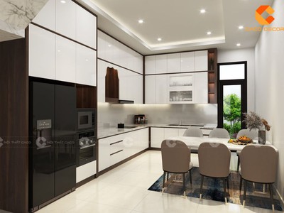 Tủ Bếp Gỗ Công Nghiệp Chữ L Cao Cấp, Hợp Mọi Không Gian 0