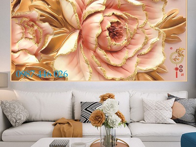 Gạch tranh 3d phòng khách HP6745 4