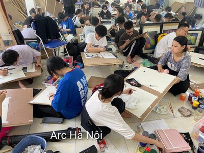 Lớp học vẽ khối v00 ở Gia lâm 2