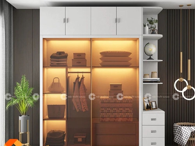 Tủ Quần Áo Cánh Kính Màu Trắng Hiện Đại TAK010 1