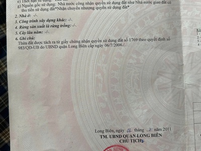 Bán đất ngọc thụy - long biên 38m2 - vị trí cực đẹp - giá tốt - khu vực phát triển mạnh 3