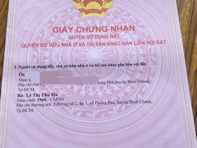 Bán biệt thự hiếm 144m2 tại kdc gia hòa xã phong phú, bình chánh,hcm 1