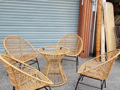 Bàn ghế mây nhựa ngoài trời 2