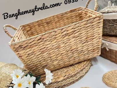 Giỏ chữ nhật đựng đồ mây tự nhiên 1