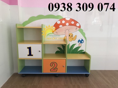 Kệ để đồ chơi mầm non, kệ góc mầm non, kệ học liệu mầm non 0