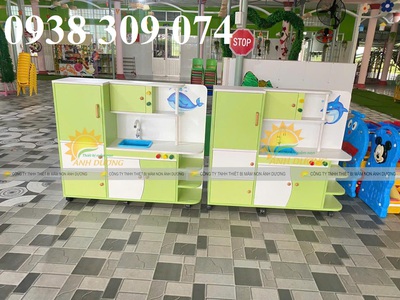 Kệ để đồ chơi mầm non, kệ góc mầm non, kệ học liệu mầm non 1