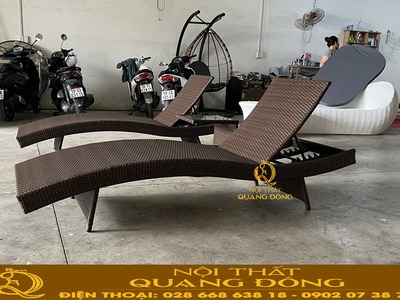 Ghế hồ bơi QD-1274 mẫu ghế tắm nắng uốn cong hiện đại bền chuẩn resort 0