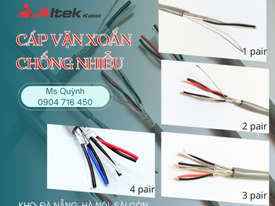 Cáp tín hiệu vặn xoắn chống nhiễu 2 Pair 16/ 18/ 20/ 22 Awg Altek Kabel 0