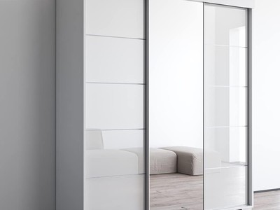 Tủ Quần Áo MDF Cánh Lùa Màu Trắng Có Gương TAL019 1