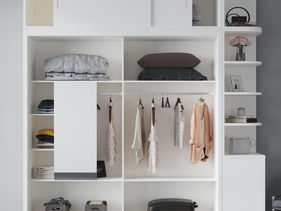 Tủ Quần Áo MDF Cánh Lùa Màu Trắng TAL018 0