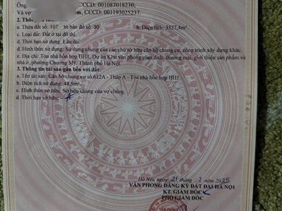 Mình chính chủ nhờ ace bán giúp căn hộ tầng trung, tại chung cư lộc ninh 19 tầng, chương mỹ 4