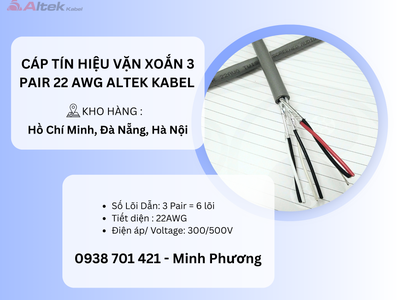 Cáp tín hiệu vặn xoắn 3 pair 22 awg Altek Kabel Đà Nẵng, Bình Định, Phú Yên 0