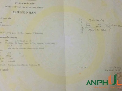 Cần bán duy nhất lô đất giá sốc tại phường Thủy Nguyên xã Dương Quan , TP Hải Phòng 0