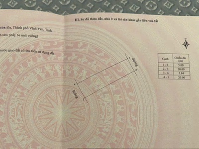 Bán đất tại Bắc Đầm Vạc, Vĩnh Yên, Vĩnh Phúc. DT 108m2 giá chỉ 44,5 triệu/m2 quá rẻ 3