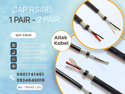 Cáp RS485 1pair 18awg/1pair 22awg/ 1pair 24awg/ 2pair 18awg/ 2pair 22awg/ 2pair 24awg 1