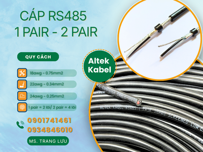 Cáp RS485 1pair 18awg/1pair 22awg/ 1pair 24awg/ 2pair 18awg/ 2pair 22awg/ 2pair 24awg 3