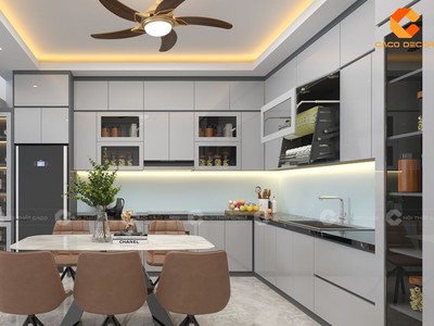 Tủ Bếp Gỗ Công Nghiệp Chữ L Hiện Đại Cho Mọi Không Gian 2