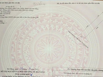 Cần bán đất kiệt trước nhà 5m đường trần đình tri - gần biển 0