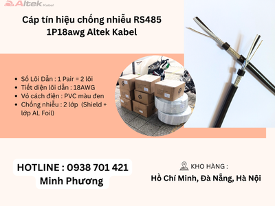 Cáp tín hiệu chống nhiễu RS485 1p18awg Altek Kabel Đà Nẵng, Quảng Bình, Hồ Chí Minh 0