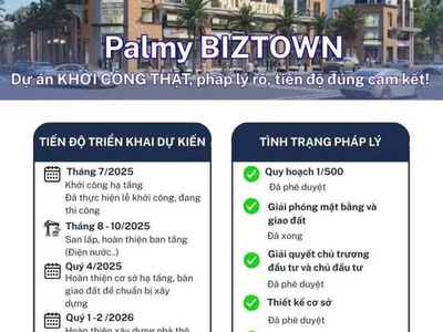 Chỉ hơn 8 tỷ sở hữu shophouse palmy biztown mặt đường phan trọng tuệ 3