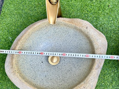 Bồn rửa mặt, rửa tay Lavabo đá tự nhiên màu vàng HD-LBD01 1